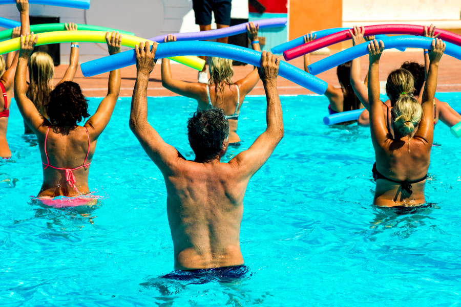 aquagym à la piscine du camping Millau